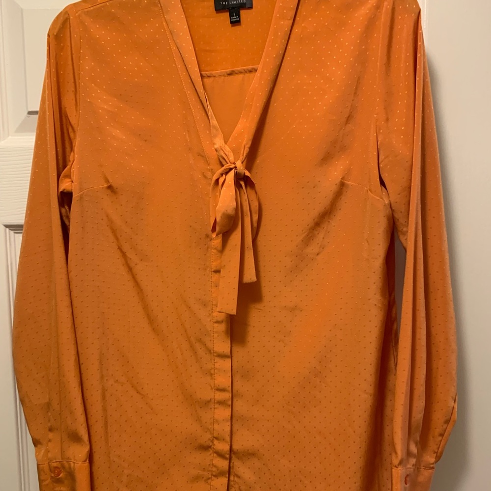 The Limited - Orange Tie Blouse
